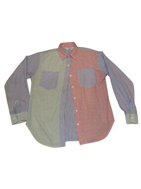 Vintage Andrew McMullan Button Up Colorblock Pastel Seersucker Shirt Women's